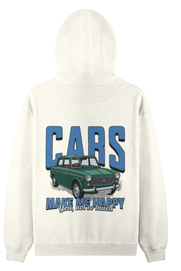 Cars Make Me Happy - Premiere Padmini Hoodie Edition.