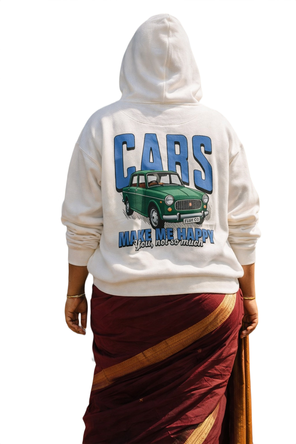 Cars Make Me Happy - Premiere Padmini Hoodie Edition.